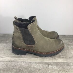 Josef Seibel Marta 03 Womens Olive Green Leather Chelsea Ankle Boots Size 11